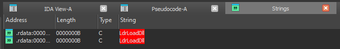 Ida imports LdrLoadDll